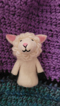 Kneedle-Felted Lamb, Wool Finger Puppet